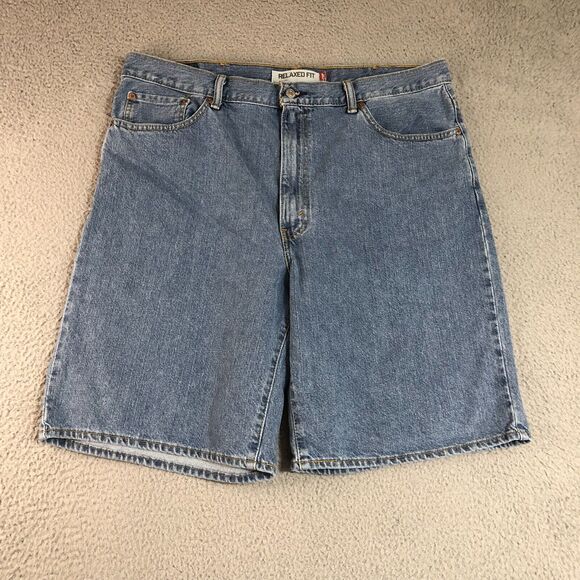 Levis 550 Shorts Mens 40 Blue Wash Jean Relaxed Fit Denim Classic Baggy Dad‎ - Picture 1 of 9